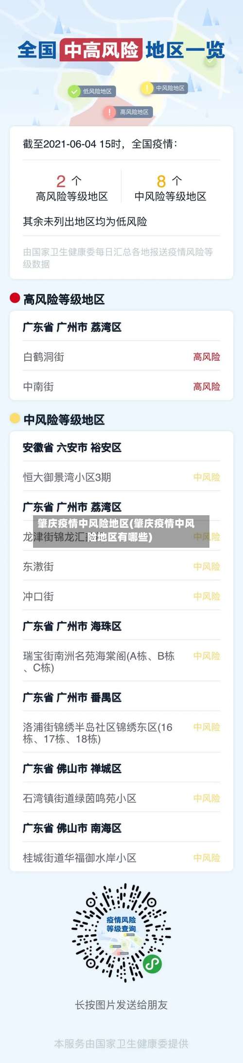 肇庆疫情中风险地区(肇庆疫情中风险地区有哪些)-第2张图片